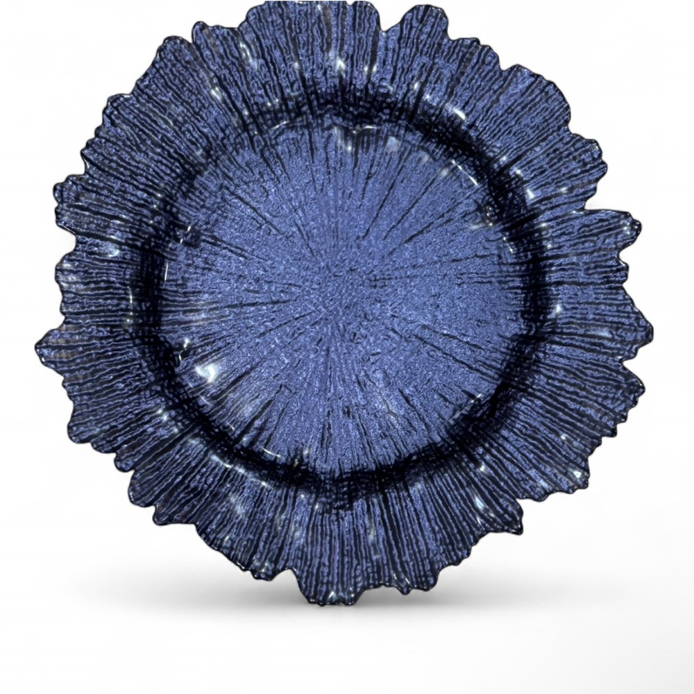 Blue Textured Decorative Plate